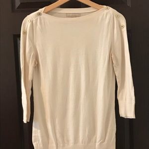 Small Banana Republic White Sweater With Buttons